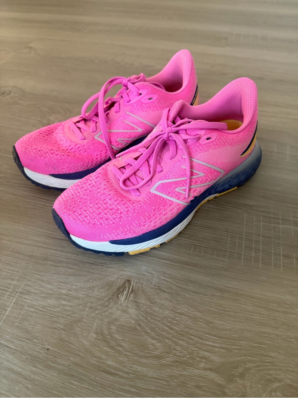 New Balance Women's Pink Running Sneakers with Navy Accents